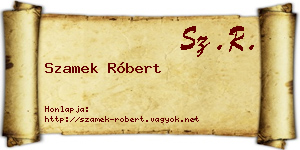 Szamek Róbert névjegykártya