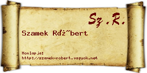 Szamek Róbert névjegykártya